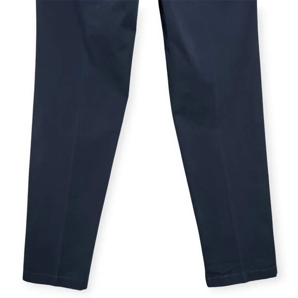 Hiltl Chino Trousers MENS 33x32 EU 50 Navy Cotton Blend Straight Leg Tailored